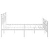 vidaXL Metal Bed Frame without Mattress with Footboard White 200x200cm