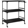 vidaXL Kitchen Trolley Black 100.5x50x105 cm Engineered Wood
