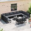 vidaXL Garden Sofa Set with Cushion 12 pcs Black Aluminium