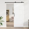 vidaXL Sliding Door White and Black 93 x 232 cm Solid Pine Wood