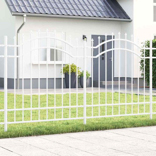 vidaXL Garden Fence White 240 x 165 cm Powder-coated steel
