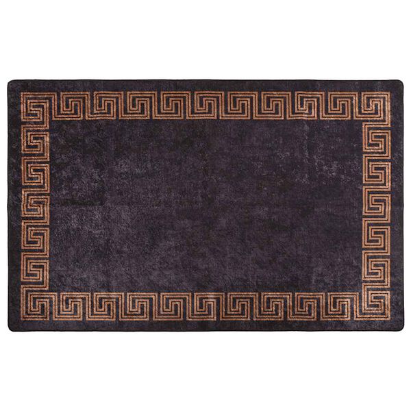 vidaXL Rug Washable 160x230 cm Black and Gold Anti Slip