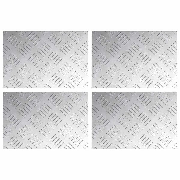 vidaXL Stair Tread Rectangular 4 pcs Silver 30 x 20 cm Aluminium