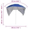 vidaXL Beach Parasol with Side Walls Blue 215 cm