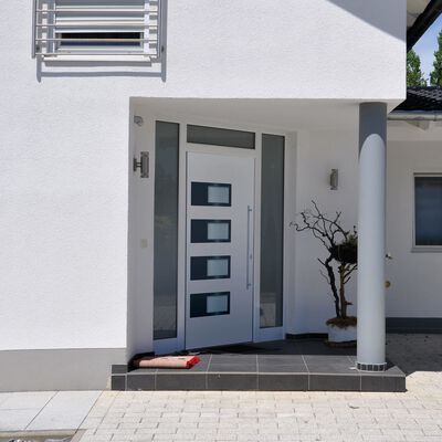 vidaXL Front Door White 100x210 cm Aluminium and PVC
