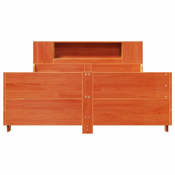 vidaXL Bed Frame without Mattress Wax Brown 140x200 cm Solid Wood Pine