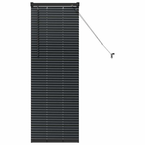 vidaXL Window Blind with Curtains Manual Black Aluminium
