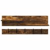 vidaXL Wall-Mounted Coat Rack with Shelf Smoked Oak 90 x 15 x 36 cm