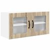 vidaXL Wall Glass Cabinet PORTO Sonoma Oak 80 x 31 x 40 cm