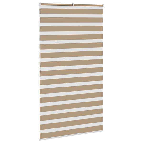 vidaXL Zebra Blind Sand Brown 135x200 cm Fabric Width 130.9 cm Polyester
