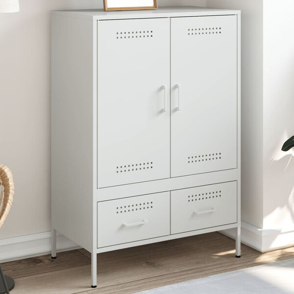 vidaXL Highboard White 68x39x101.5 cm Steel