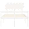 vidaXL Senior Bed without Mattress White Double Solid Wood