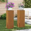 vidaXL Plant Stand 2 pcs Rusty 24 x 24 x 75 cm Weathering Steel
