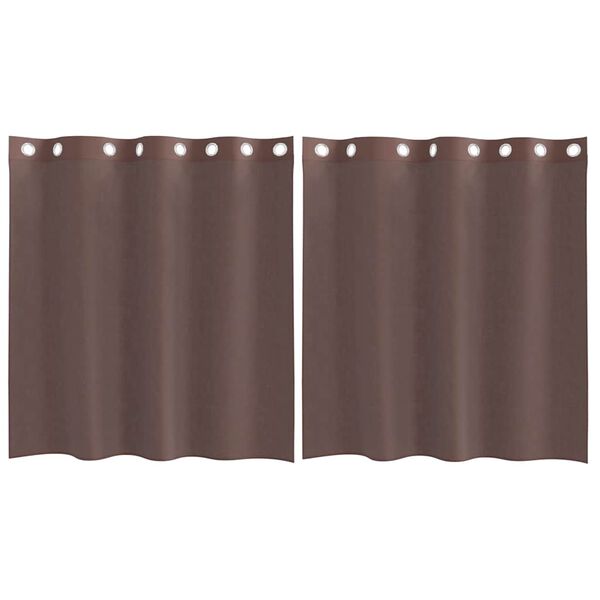 vidaXL Voile Curtains with Grommets 2 pcs Brown 140x140 cm