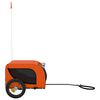vidaXL Pet Bike Trailer Orange and Black Oxford Fabric and Iron