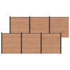 vidaXL Fence Panel 6 pcs WPC and Aluminium Brown