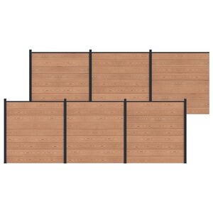 vidaXL Fence Panel 6 pcs WPC and Aluminium Brown