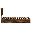 vidaXL Storage Bed with Drawer Smoked Oak 90 x 200 cm Engineered Wood
