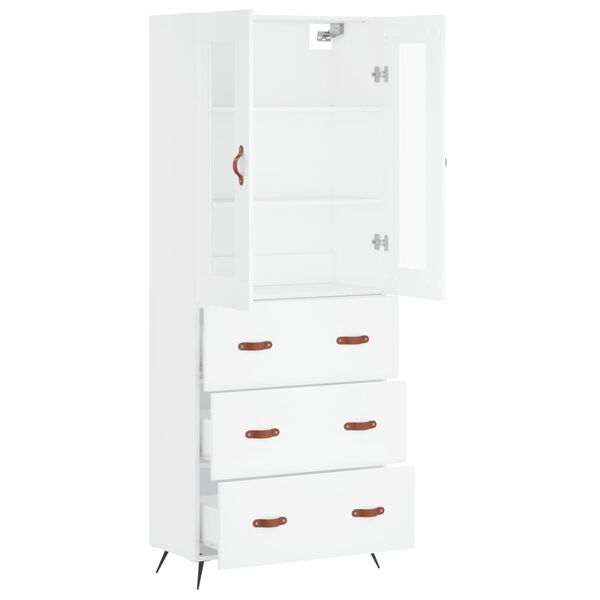 vidaXL Highboard White 69.5x34x180 cm Engineered Wood