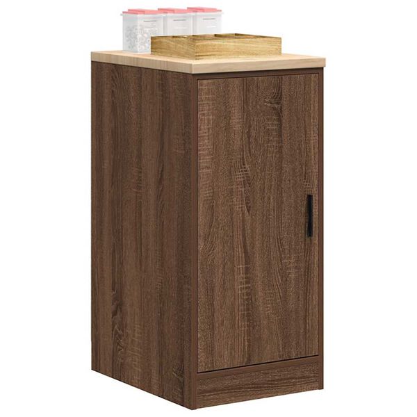 vidaXL Garage Storage Cabinet Brown Oak 40x51x85 cm Solid Wood Pine
