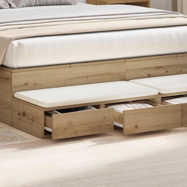 vidaXL Bed Drawers Artisan Oak 135 x 36.5 x 16.5 cm Engineered Wood