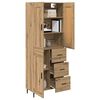 vidaXL Highboard with Drawer 2 pcs Artisan Oak Engineered Wood