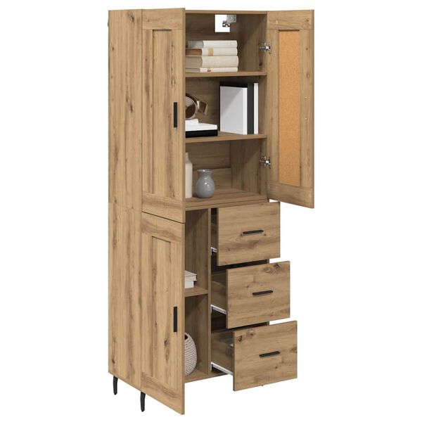 vidaXL Highboard with Drawer 2 pcs Artisan Oak Engineered Wood