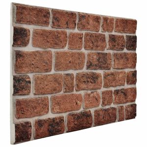 vidaXL Wall Panels 10 pcs 100 x 50 cm Brown Brick EPS Foam