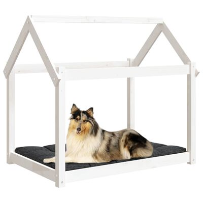 vidaXL Dog Bed White 101x70x90 cm Solid Wood Pine