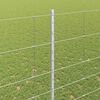 vidaXL Fence with Post Silver 1.6 x 25 m Steel