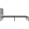 vidaXL Metal Bed Frame without Mattress with Headboard Black 120x190cm
