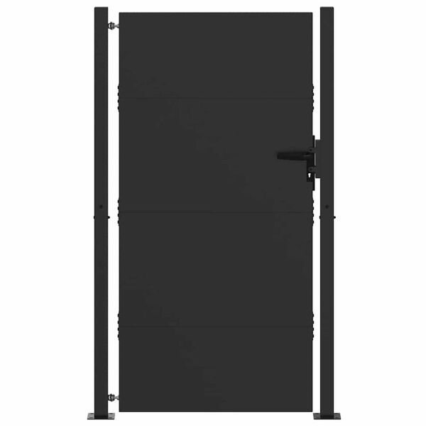 vidaXL Garden Gate Black 105 x 200 cm Powder-coated steel