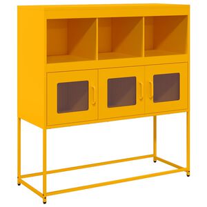 vidaXL Sideboard Mustard Yellow 100.5x39x107 cm Cold-rolled Steel