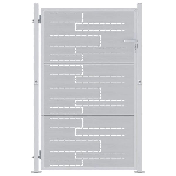 vidaXL Garden Gate with Lock Silver 100 x 150 cm Stainless Steel