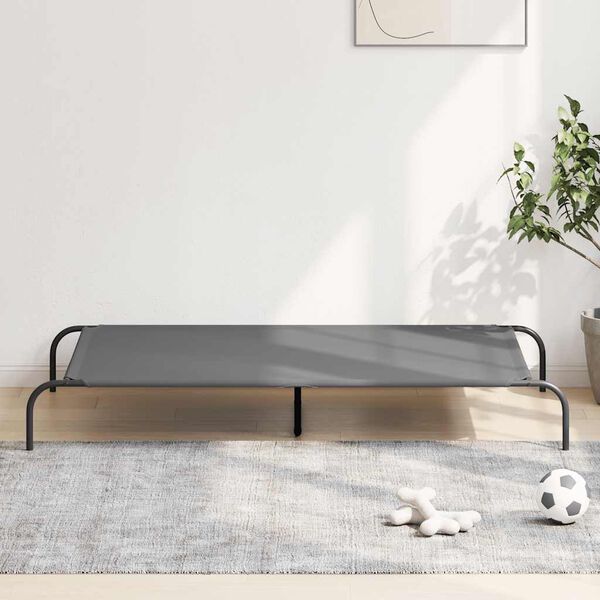 vidaXL Elevated Dog Bed Grey 150x90x20 cm Oxford Fabric and Steel