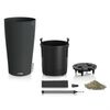 LECHUZA Planter CILINDRO Cottage 23 ALL-IN-ONE Diameter 23 cm Granite black