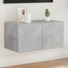 vidaXL TV Wall Cabinet with LED Lights Concrete Grey 60x35x31 cm