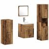 vidaXL Bathroom Furniture Set with Door 4 pcs Old Wood Engineered Wood