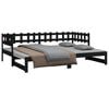 vidaXL Pull-out Day Bed without Mattress Black 2x(80x200) cm