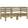 vidaXL Garden Sofa Corner with Cushions 2 pcs Impregnated Wood Pine