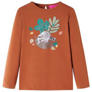 Kids' T-shirt with Long Sleeves Cognac 128