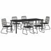 vidaXL Garden Dining Set 7 pcs Black Powder-Coated Steel