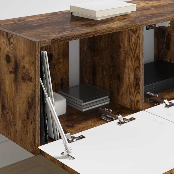 vidaXL TV Wall Cabinet 2 pcs Smoked Oak 78.5 x 31 x 29.5 cm