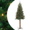 vidaXL Slim Christmas Tree Green 210 cm PVC and Solid Pine wood