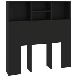 vidaXL Headboard Cabinet Black 100x19x103,5 cm