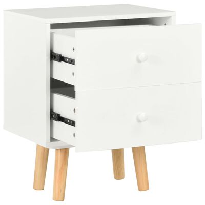 vidaXL Bedside Cabinets 2 pcs White 40x30x50 cm Solid Pinewood