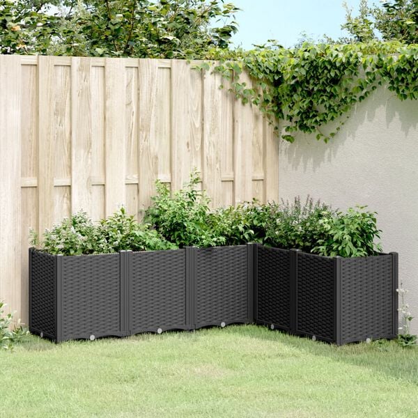 vidaXL Garden Planter Black 160x120x53 cm PP