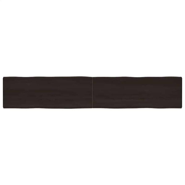 vidaXL Table Top Dark Brown 220x40x(2-6) cm Treated Solid Wood Live Edge