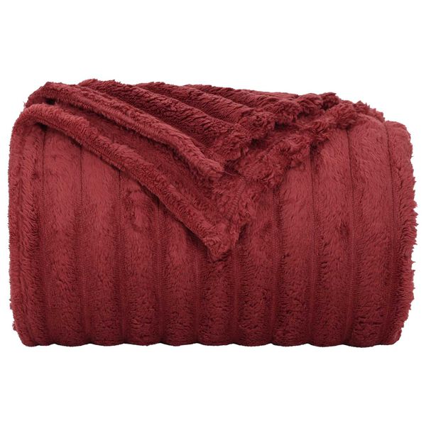 vidaXL Throw Blanket Bordeaux Red 240 x 220 cm Fleece
