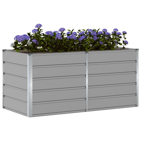 vidaXL Planter Light Grey 160 x 80 x 75 cm Steel
